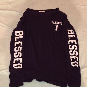 Long sleeve dark purple ‘Blessed 1’ shirt